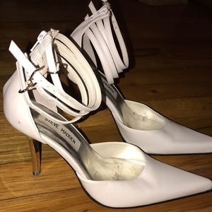 Steve Madden white strappy heels. Size 6